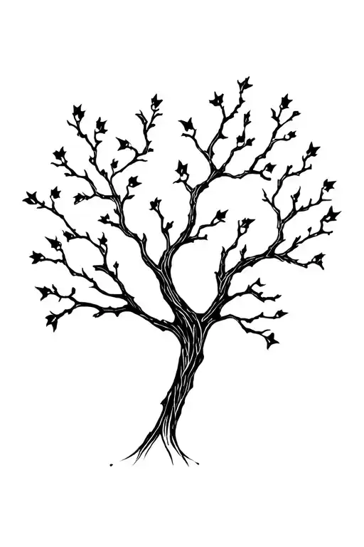 dead holly tree tattoo design idea