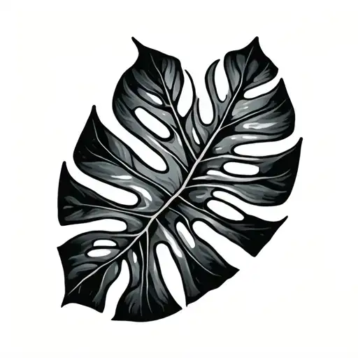 Monstera tattoo design idea