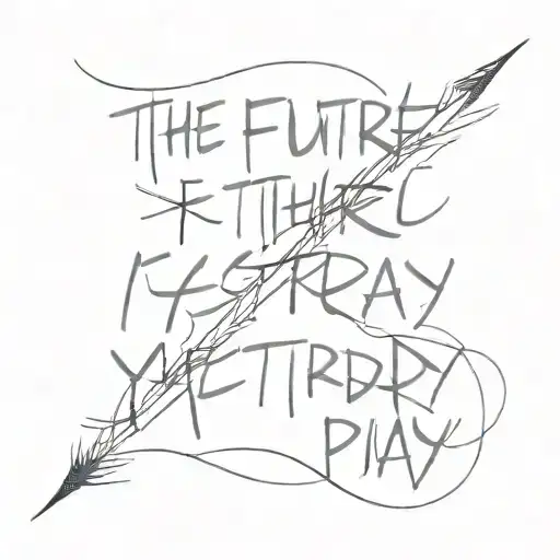 The text say "the future started yesterday"  tattoo design idea