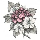 hydrangea flower tattoo design idea