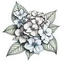 hydrangea flower tattoo design idea