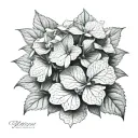 hydrangea flower tattoo design idea