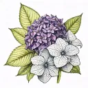 hydrangea flower tattoo design idea