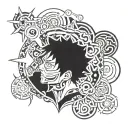 trafalgar law one piece tattoo design idea