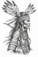 Apache warrior woman tattoo design idea