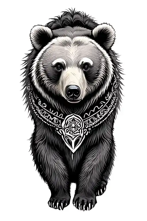 momma bear tattoo design idea
