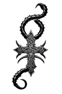 celtic cross and scorpion tattoo design idea