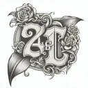 the number 41 and compassion tattoo design idea