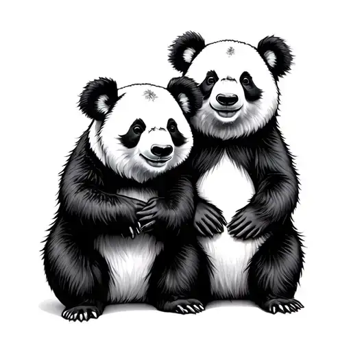 polar bear panda bear koala bear together tattoo design idea