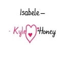 "Isabelle ❤️ Kyle❤️Honey " name shape heart made tattoo design idea