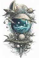 ocean space themed tattoo tattoo design idea