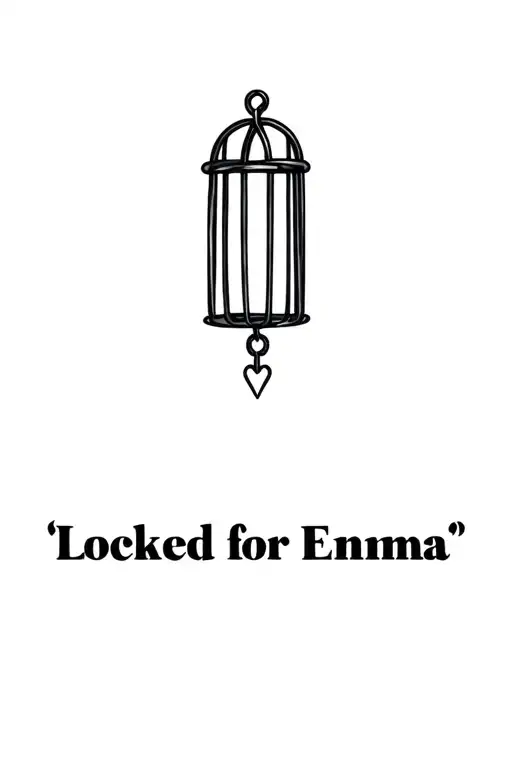 "Locked for Emma " chastity cage cuckold tattoo design idea
