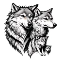 wolve Family agape tattoo design idea