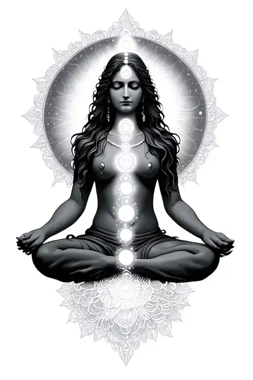 enlightenment chakras tattoo design idea