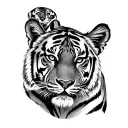 Tiger And 2 Cubs tattoo design idea