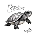 turtle and harry styles tattoo design idea