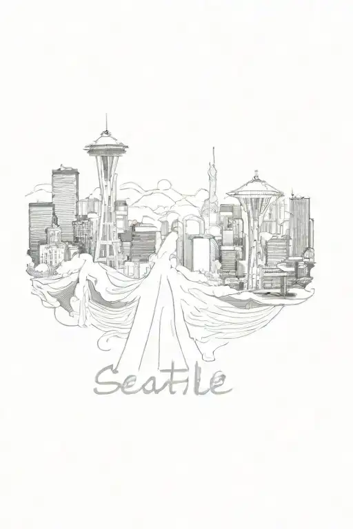 the seattle skyline tattoo design idea