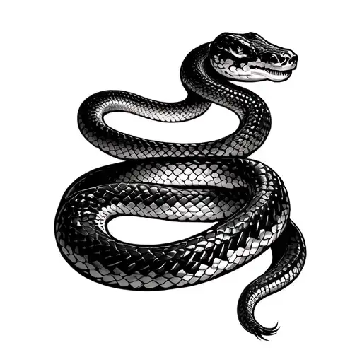 Rattlesnake wrapping tattoo design idea