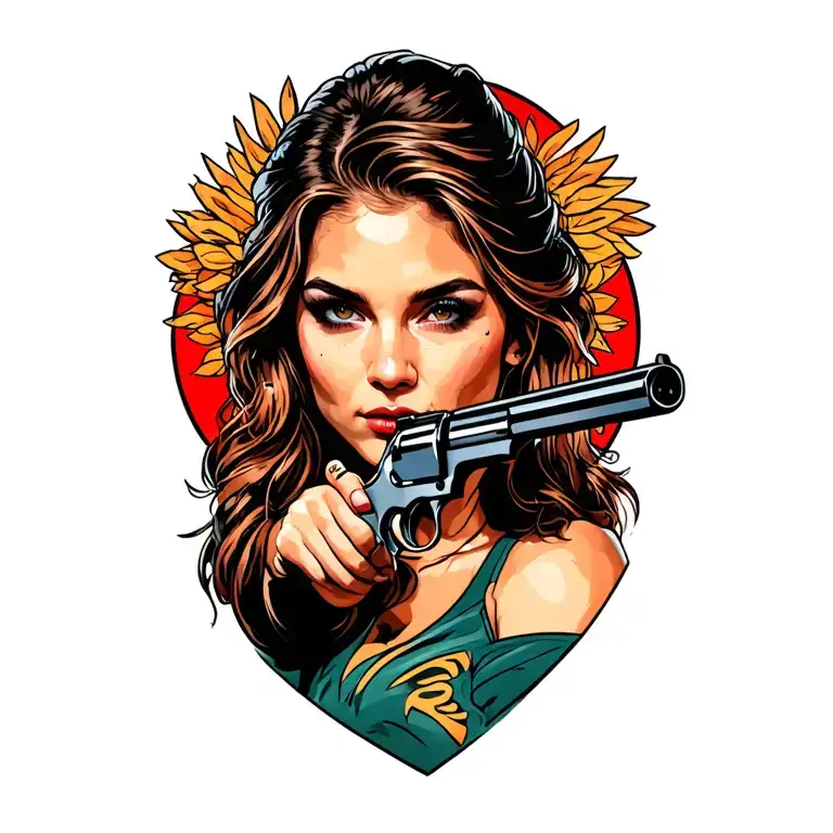 I love Trap shooting and titties tattoo design idea