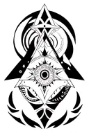 Lemurian starseed tattoo with spiral, whale shark markings, Pleiadian star cluster, triangle with third eye" tattoo design idea