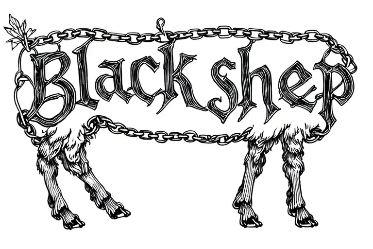 "Black sheep" gypsy chain links wrapped tattoo design idea