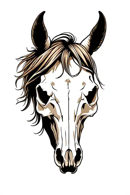 horse skull from the side profile tattoo design idea