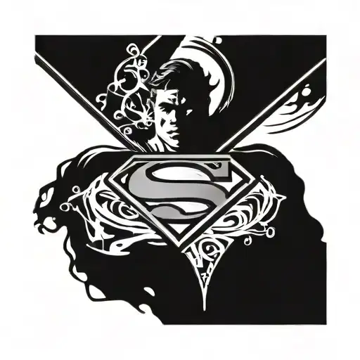Superman logo with word Steele tattoo design idea