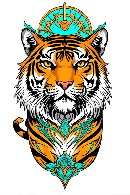 Tiger and Sagittarius tattoo design idea