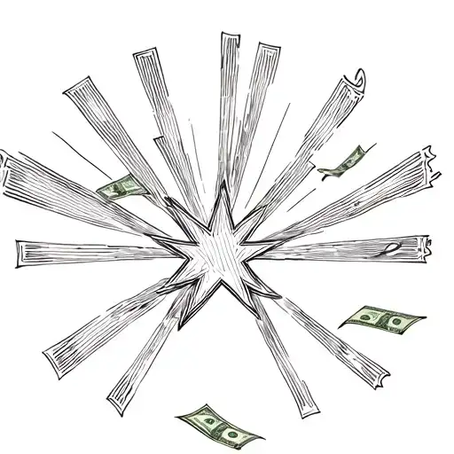 arizona flag and money falling tattoo design idea