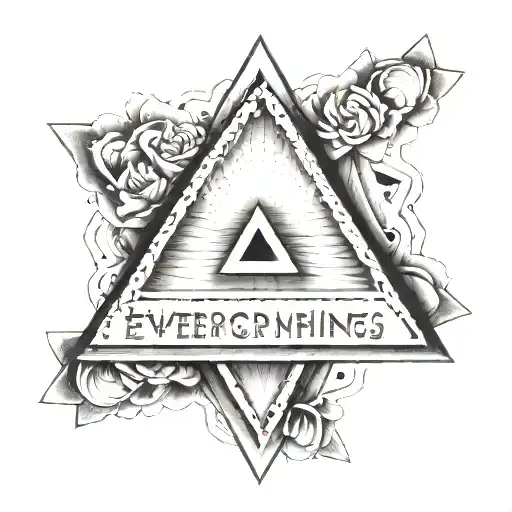 penrose triangle, with something relating to the phrase "everything happens for a reason" tattoo design idea