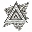 penrose triangle, with something relating to the phrase "everything happens for a reason" tattoo design idea