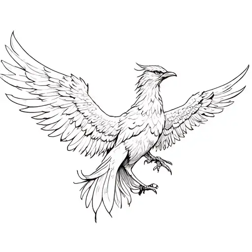 bird phoenix from harry potter tattoo design idea