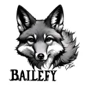 "Bailey fox" graphitti tattoo design idea