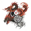 Yin Yang Dragon tattoo design idea