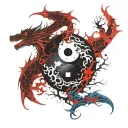 Yin Yang Dragon tattoo design idea