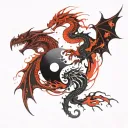Yin Yang Dragon tattoo design idea
