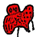 black with red accents outline and random theme tattoo design idea