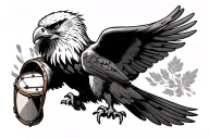 world war 2 eagle holding a drum tattoo design idea