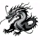 Hanzo Dragon with bow hunting scene tattoo design idea