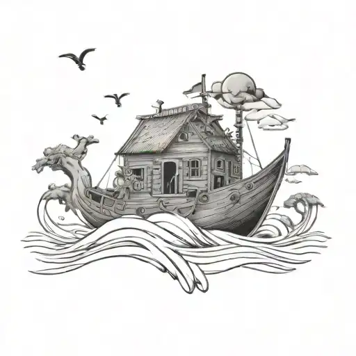 noah's ark themed tattoo tattoo design idea