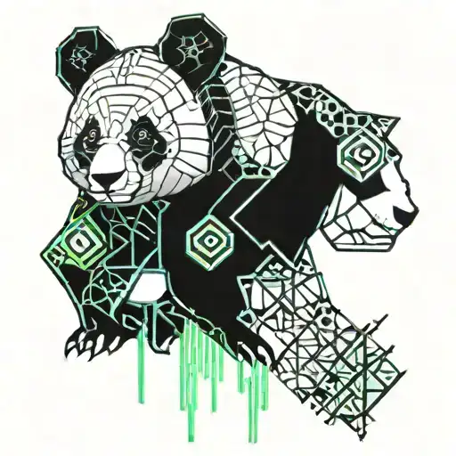 Panda bear tattoo design idea