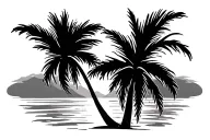 palm tree and a sunset tattoo design idea
