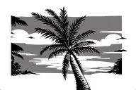 palm tree and a sunset tattoo design idea