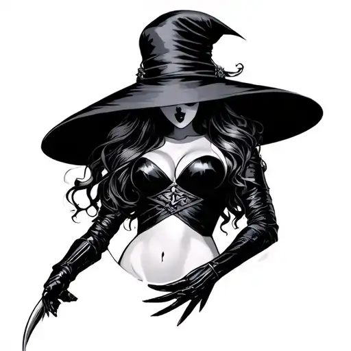 sexy female plague doctor tattoo design idea