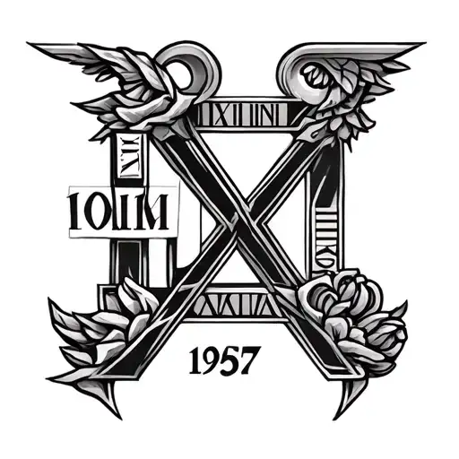 1966, 1967 and 1995 in roman numerals tattoo design idea