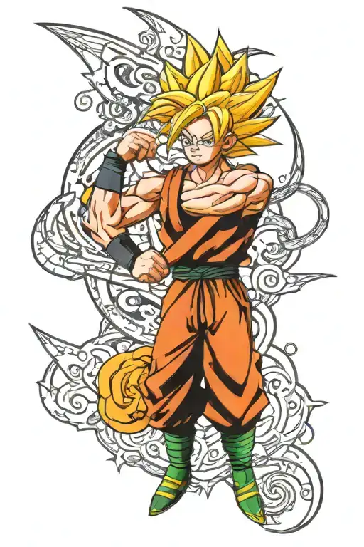 DBZ and letter mix A and p tattoo design idea