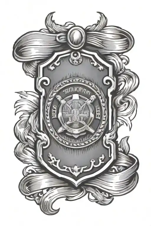 military dog tags tanks military police badge surrounded tattoo design idea