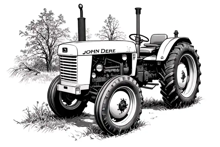 old John Deere b tractor tattoo design idea