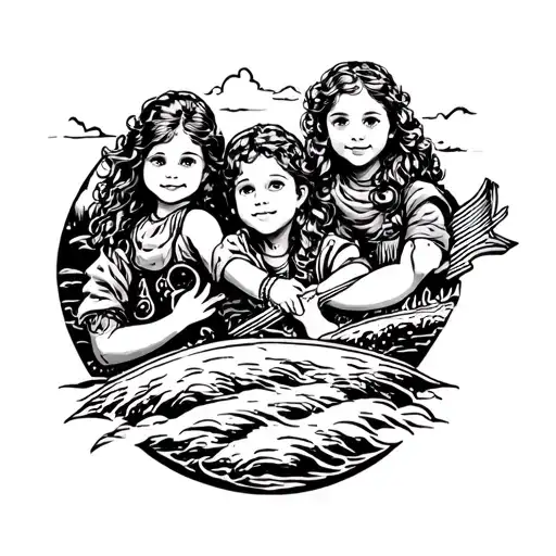 embrace the journey. with 3 kids tattoo design idea