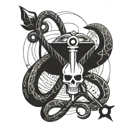 Combine the symbol of Ophiuchus with elements of the medical profession, such as a caduceus or medical tools tattoo design idea